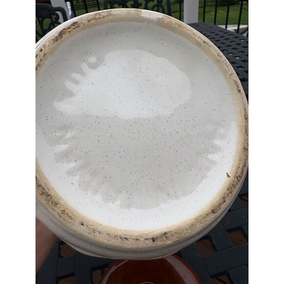 Vintage Brown Glaze Stoneware Crock‎ Canister Set of 2 With Lids - Picture 7 of 8